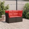 vidaXL Garden Sofa with Cushion Brown 124 x 62 x 69cm Poly Rattan