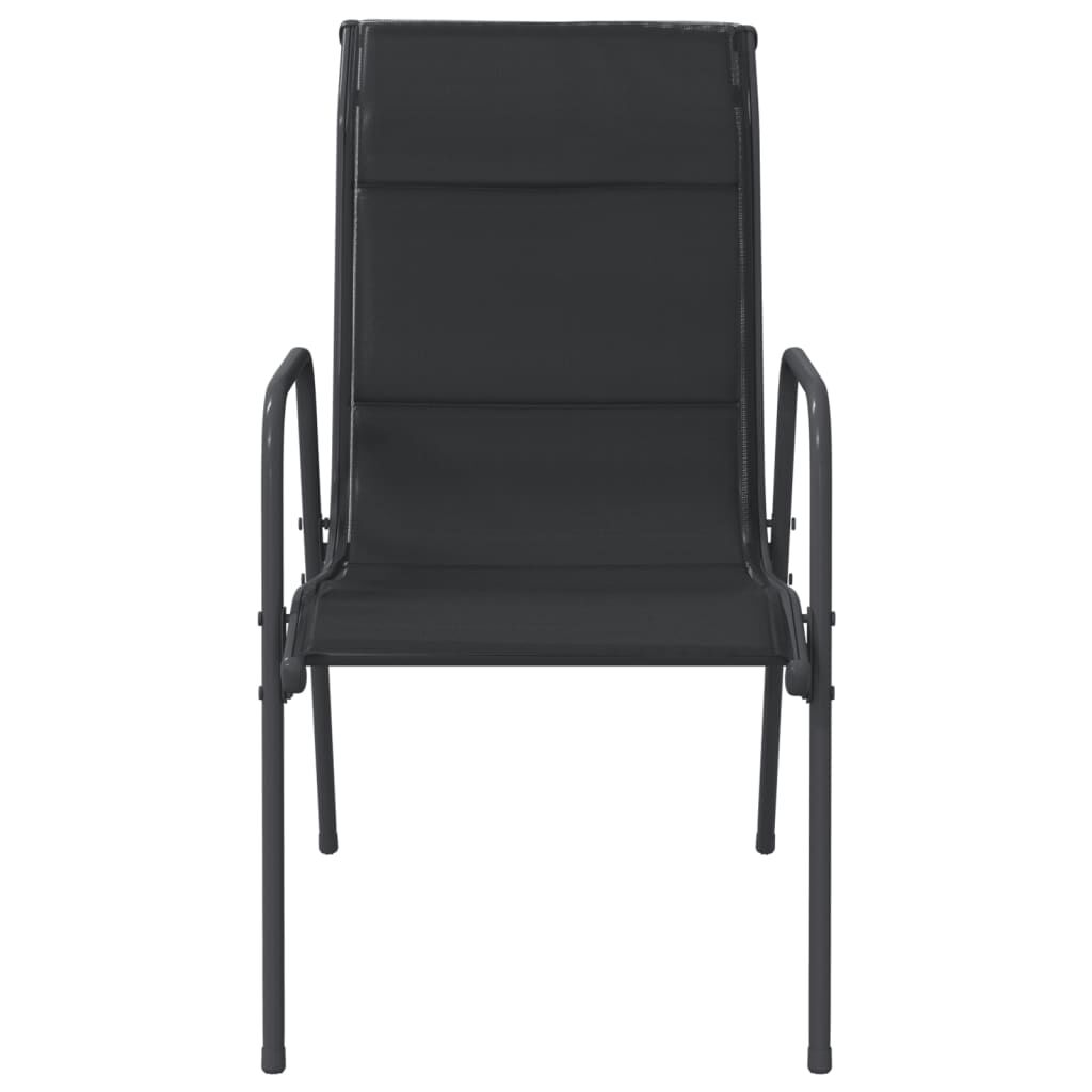 vidaXL 3 Piece Garden Dining Set Black Steel