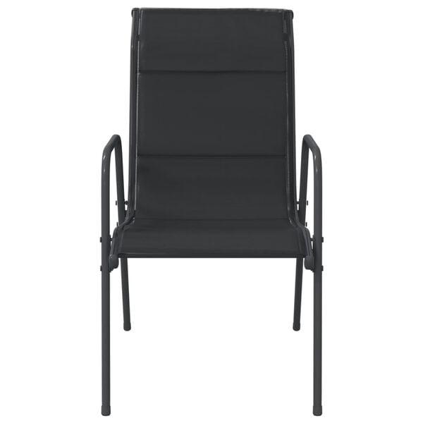 vidaXL 3 Piece Garden Dining Set Black Steel