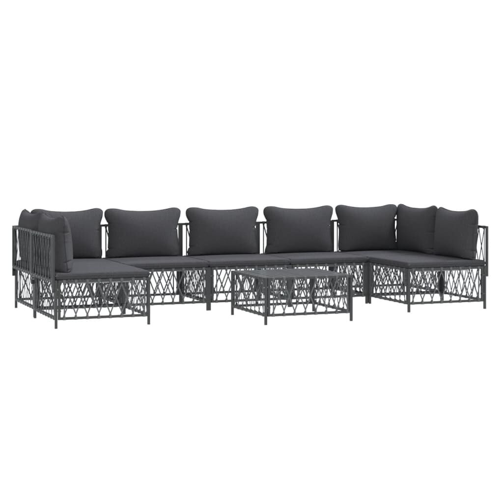 vidaXL 8 Piece Garden Lounge Set with Cushions Anthracite Steel