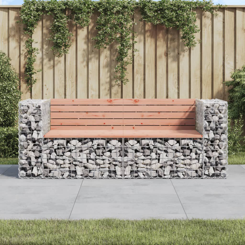 vidaXL Garden Bench Gabion Design 184x71x65.5 cm Solid Wood Douglas