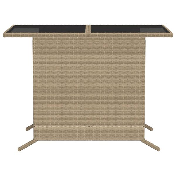 vidaXL 3 Piece Bistro Set with Cushions Beige Poly Rattan