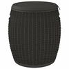 vidaXL 4-in-1 Garden Storage Box Black Polypropylene