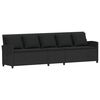 vidaXL Garden Sofa 5-Seater with Cushions Black Poly Rattan