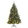 vidaXL Artificial Hinged Christmas Tree 300 LEDs & Ball Set 210 cm