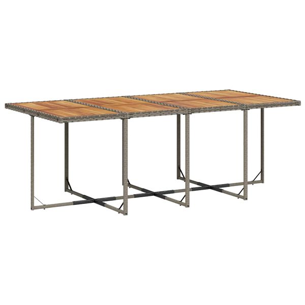 vidaXL 9 Piece Garden Dining Set with Cushions Grey Poly Rattan