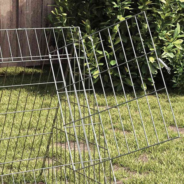 vidaXL Rabbit Cage Silver 650 x 55 x 55 cm Galvanised Steel