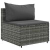 vidaXL 6 Piece Garden Lounge Set with Cushions Grey Poly Rattan