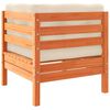 vidaXL 3 Piece Garden Sofa Set with Cushions Wax Brown Solid Wood Pine