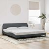 vidaXL Bed Frame "Dover" Dark Grey 193x203 cm Velvet