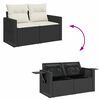 vidaXL 9 Piece Garden Sofa Set with Cushions Black Poly Rattan
