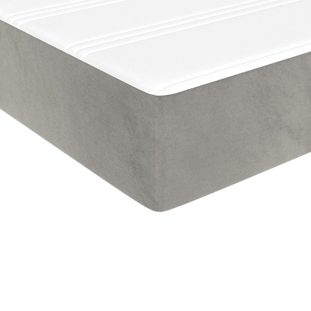 vidaXL Box Spring Bed with Mattress Light Grey 100x190 cm Twin Velvet