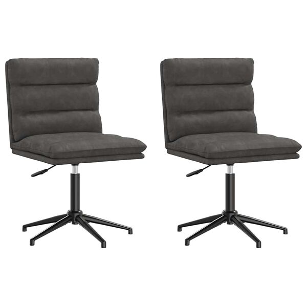 vidaXL Dining Chairs 2 pcs Black Faux Leather