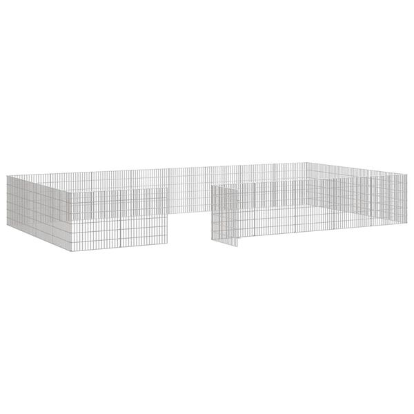 vidaXL Free Range Animal Enclosure 24-Panel 54x60 cm Galvanised Iron