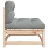 vidaXL Garden Sofa Armless with Cushions Solid Wood Pine