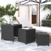 vidaXL Nesting Tables 3 pcs Black Poly Rattan