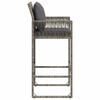 vidaXL Garden Bar Stools with Cushions 2 pcs Grey Poly Rattan