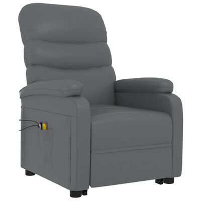 vidaXL Stand up Massage Chair Anthracite Faux Leather