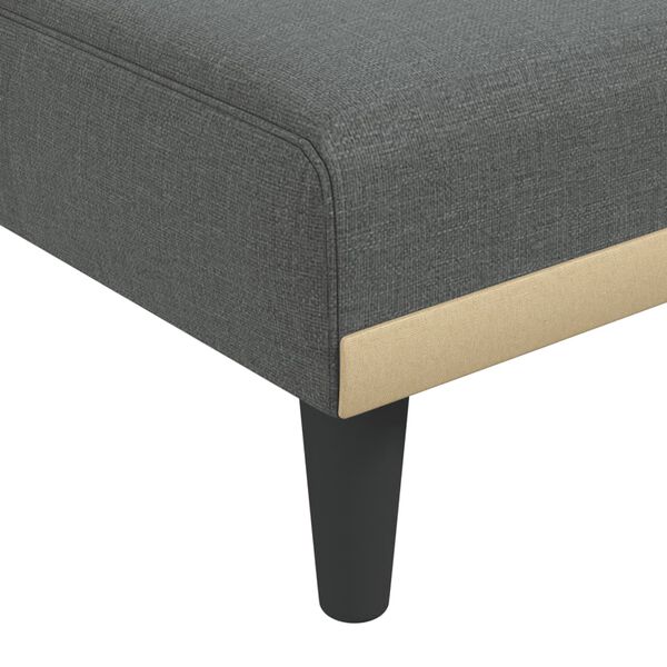 vidaXL Chaise Longue Dark Grey Fabric