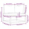 vidaXL Sectional Corner Sofa & Cream White Cushion Solid Acacia Wood