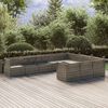 vidaXL 10 Piece Garden Lounge Set with Cushions Grey Poly Rattan