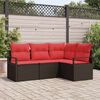 vidaXL Sofa Set 4 pcs Brown Poly Rattan