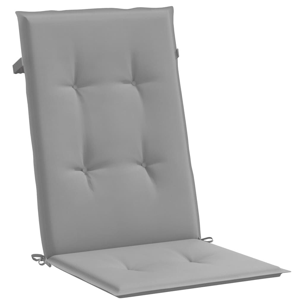 vidaXL Garden Highback Chair Cushions 4 pcs Grey 120x50x3 cm Fabric