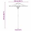 vidaXL Garden Parasol Cream white 150 x 150 x 210 cm Bamboo