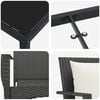 vidaXL Garden Dining Set with Cushion 5 pcs Black Poly Rattan