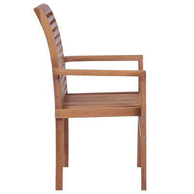 vidaXL Stacking Dining Chairs 2 pcs Solid Teak