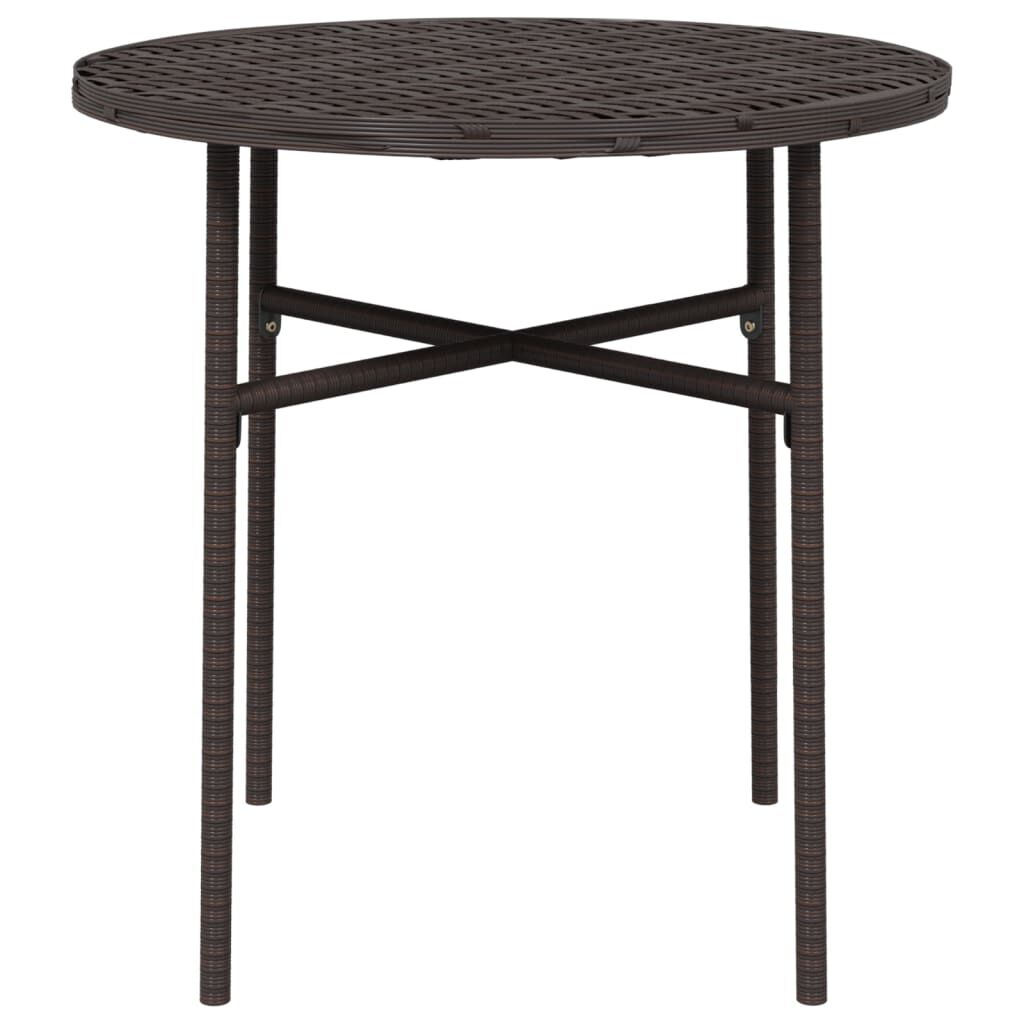 vidaXL Tea Table Brown 45 cm Poly Rattan