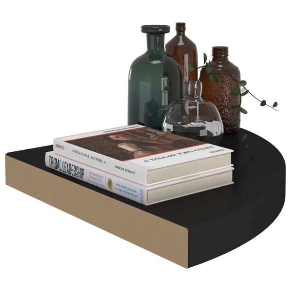 vidaXL Floating Corner Shelf Black 35x35x3.8 cm MDF