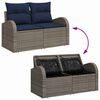 vidaXL Garden Sofa Grey 124 x 62 x 85cm Poly Rattan
