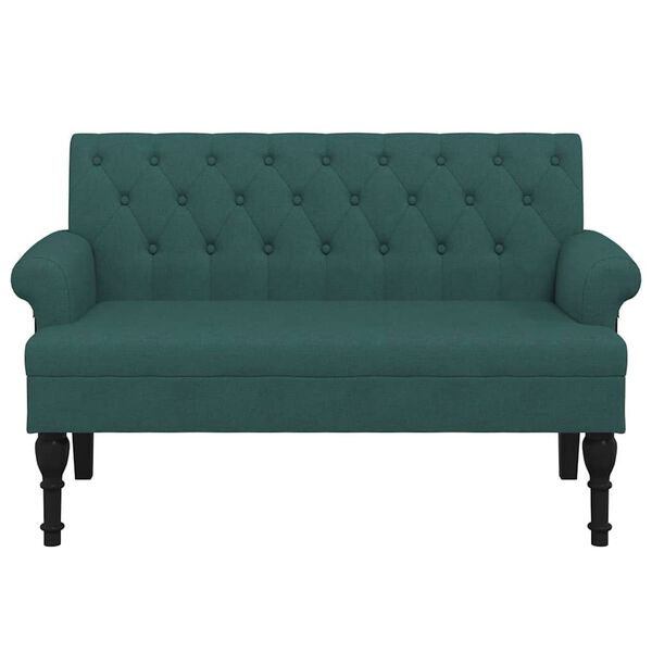 vidaXL Bench with Backrest Dark Green 120x62x75.5 cm Fabric