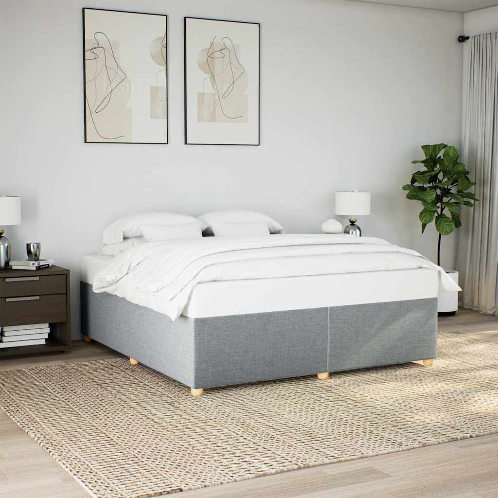 vidaXL Bed Frame without Mattress Light Grey California King Fabric