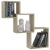 vidaXL Cube Wall Shelf Sonoma Oak 68x15x68 cm Engineered Wood