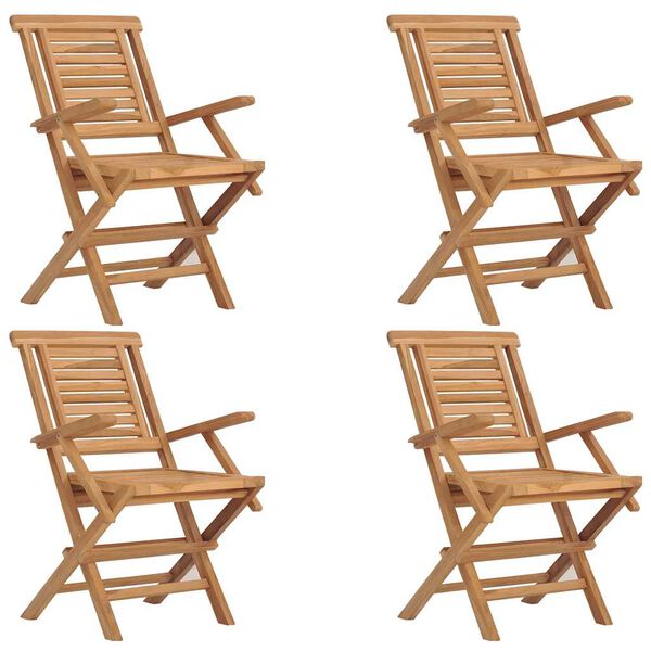 vidaXL 5 Piece Garden Dining Set Solid Wood Teak