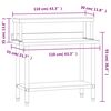 vidaXL Kitchen Work Table with Overshelf 110x55x120 cm Stainless Steel