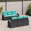 vidaXL Garden Sofa Set Black 55 x 55 x 37 cm Poly Rattan