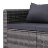 vidaXL 3 Piece Garden Sofa Set with Cushions Grey Poly Rattan