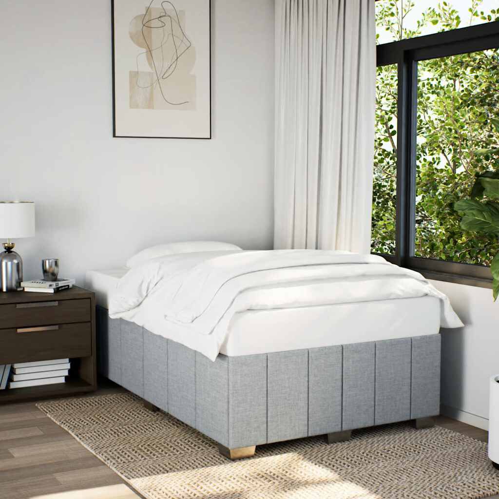 vidaXL Bed Frame without Mattress Light Grey Full Fabric
