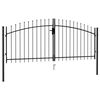 vidaXL Fence Gate Double Door with Spike Top Steel 3x1.25 m Black