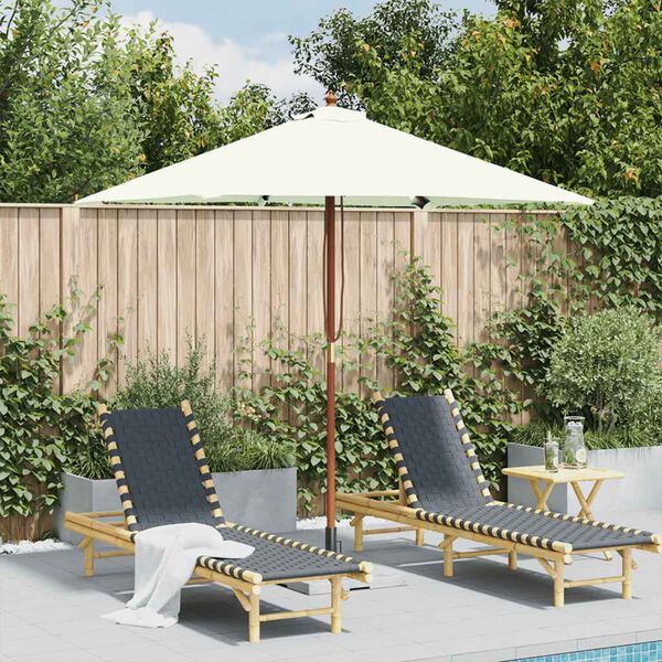 vidaXL Garden Parasol with Wooden Pole 150x200 cm Sand