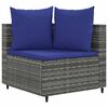 vidaXL 8 Piece Garden Sofa Set with Cushions Grey Poly Rattan