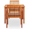 vidaXL 3 Piece Outdoor Dining Set with Cushions Solid Wood Acacia