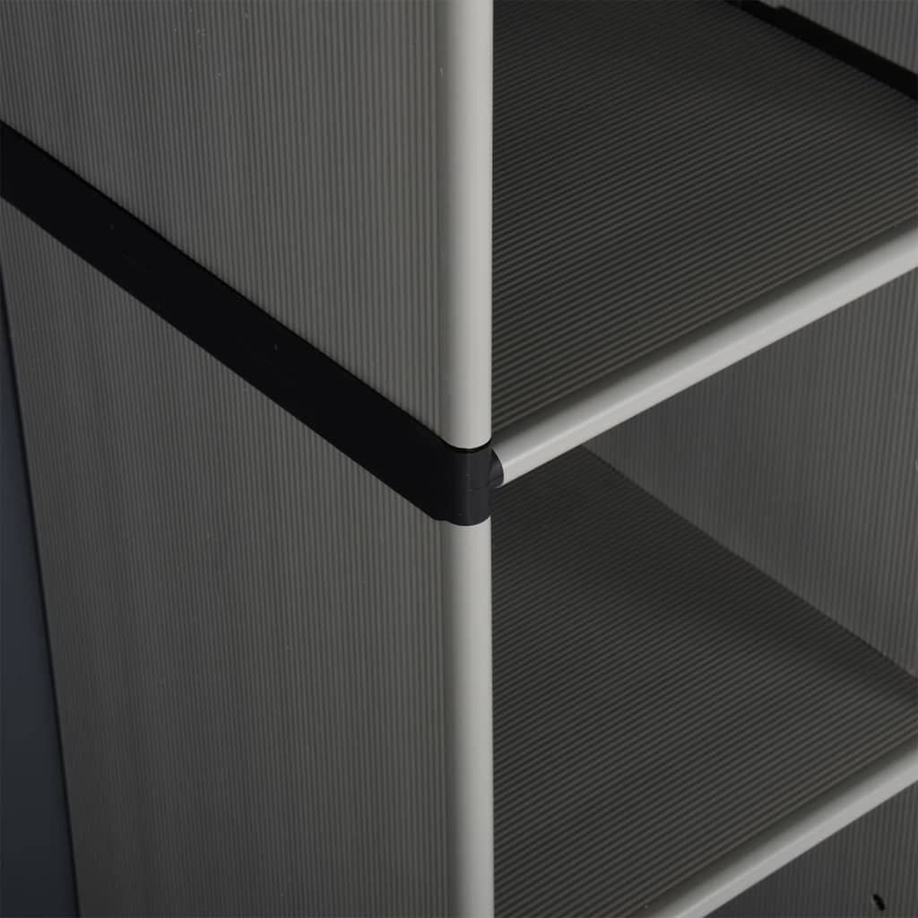 vidaXL Garden Storage Cabinet with 3 Shelves Grey&Black 68x40x168 cm