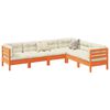 vidaXL 6 Piece Garden Sofa Set with Cushions Wax Brown Solid Wood Pine