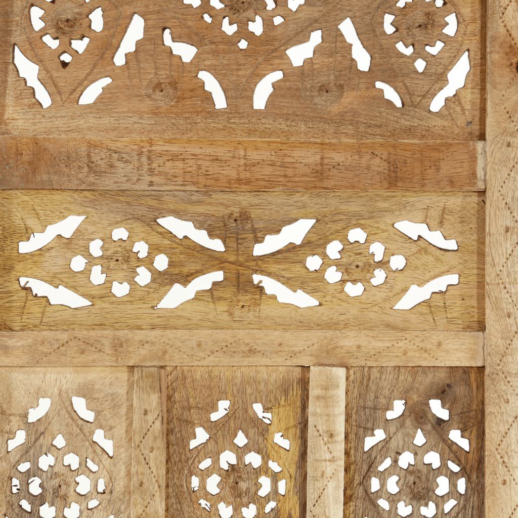 vidaXL Hand carved 3-Panel Room Divider 120x165 cm Solid Mango Wood