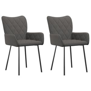 vidaXL Dining Chairs 2 pcs Dark Grey Fabric