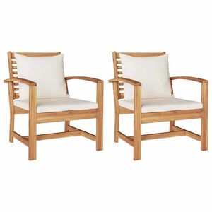 vidaXL Garden Chairs 2 pcs Natural 60 x 65 x 76.5 cm Solid teak wood